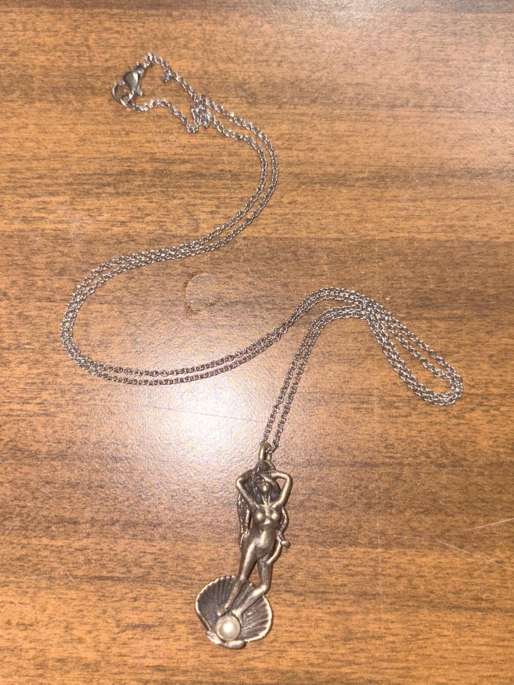 Aphrodite "Birth of Venus" Pewter Necklace with 24" Chain
